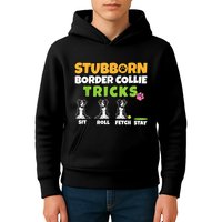 Stubborn Border Collie Tricks I Dog Lover I Border Collie Kids Hoodie