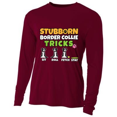 Stubborn Border Collie Tricks I Dog Lover I Border Collie Cooling Performance Long Sleeve Crew