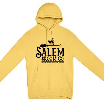 Salem Broom Company Witch Costume Halloween Black Cat Cute Gift Premium Pullover Hoodie