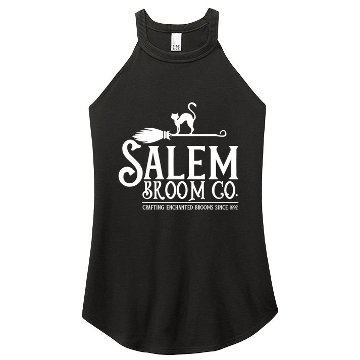 Salem Broom Company Witch Costume Halloween Black Cat Cute Gift Women's Perfect Tri Rocker Tank