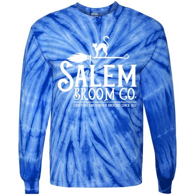 Salem Broom Company Witch Costume Halloween Black Cat Cute Gift Tie-Dye Long Sleeve Shirt