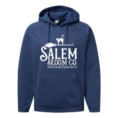 Salem Broom Company Witch Costume Halloween Black Cat Cute Gift Performance Fleece Hoodie