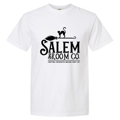 Salem Broom Company Witch Costume Halloween Black Cat Cute Gift Garment-Dyed Heavyweight T-Shirt