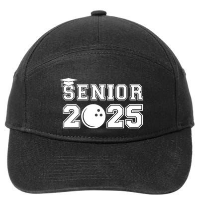 Senior Bowling Class Of 2025 Graduation School Graduate Cool Gift 7-Panel Snapback Hat