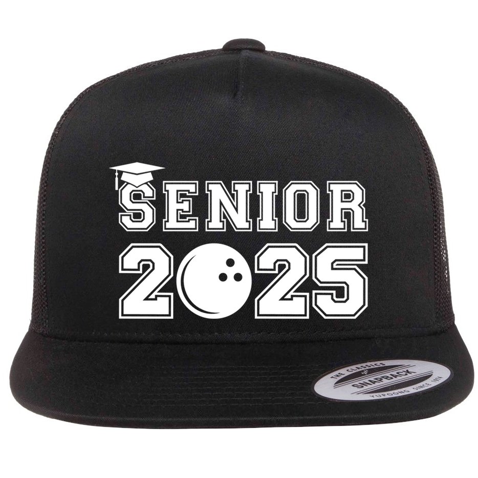 Senior Bowling Class Of 2025 Graduation School Graduate Cool Gift Flat Bill Trucker Hat