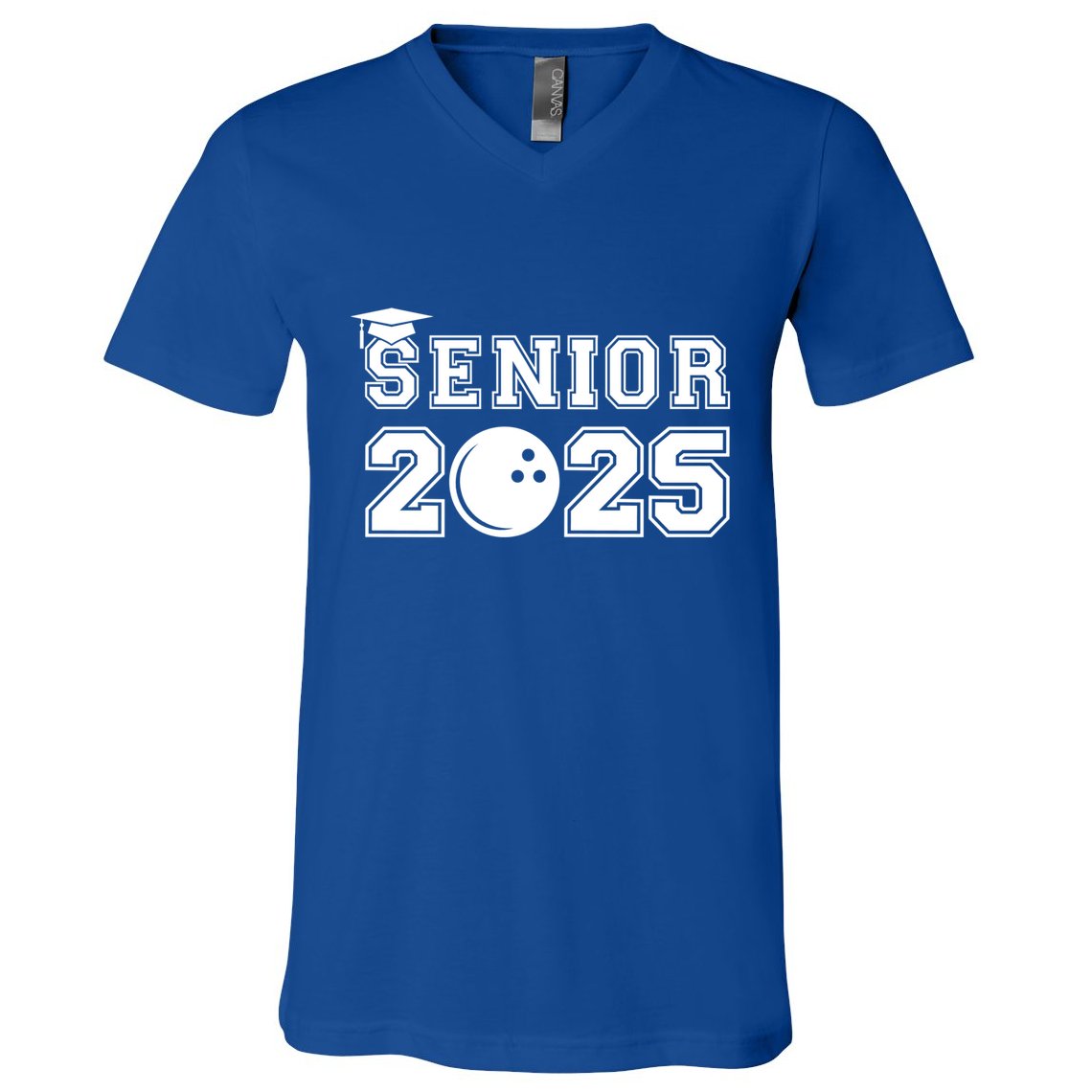 Senior Bowling Class Of 2025 Graduation School Graduate Cool Gift V-Neck T-Shirt