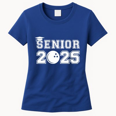 Senior Bowling Class Of 2025 Graduation School Graduate Cool Gift Womens T-Shirt