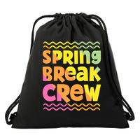 Spring Break Crew Retro Groovy 2025 Drawstring Bag