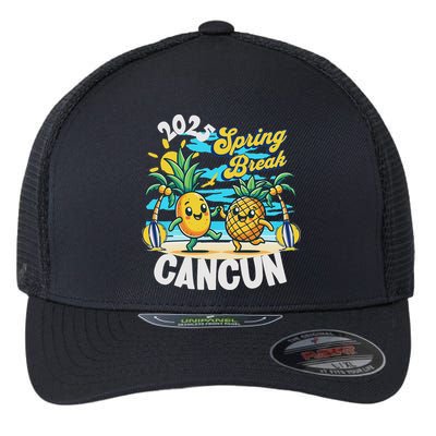 Spring Break Cancun 2025 Family Vacay Souvenir Summer 2025 Flexfit Unipanel Trucker Cap
