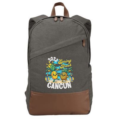 Spring Break Cancun 2025 Family Vacay Souvenir Summer 2025 Cotton Canvas Backpack