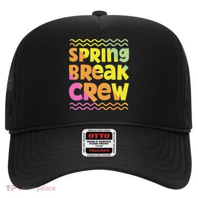 Spring Break Crew Groovy 2025  High Crown Mesh Back Trucker Hat