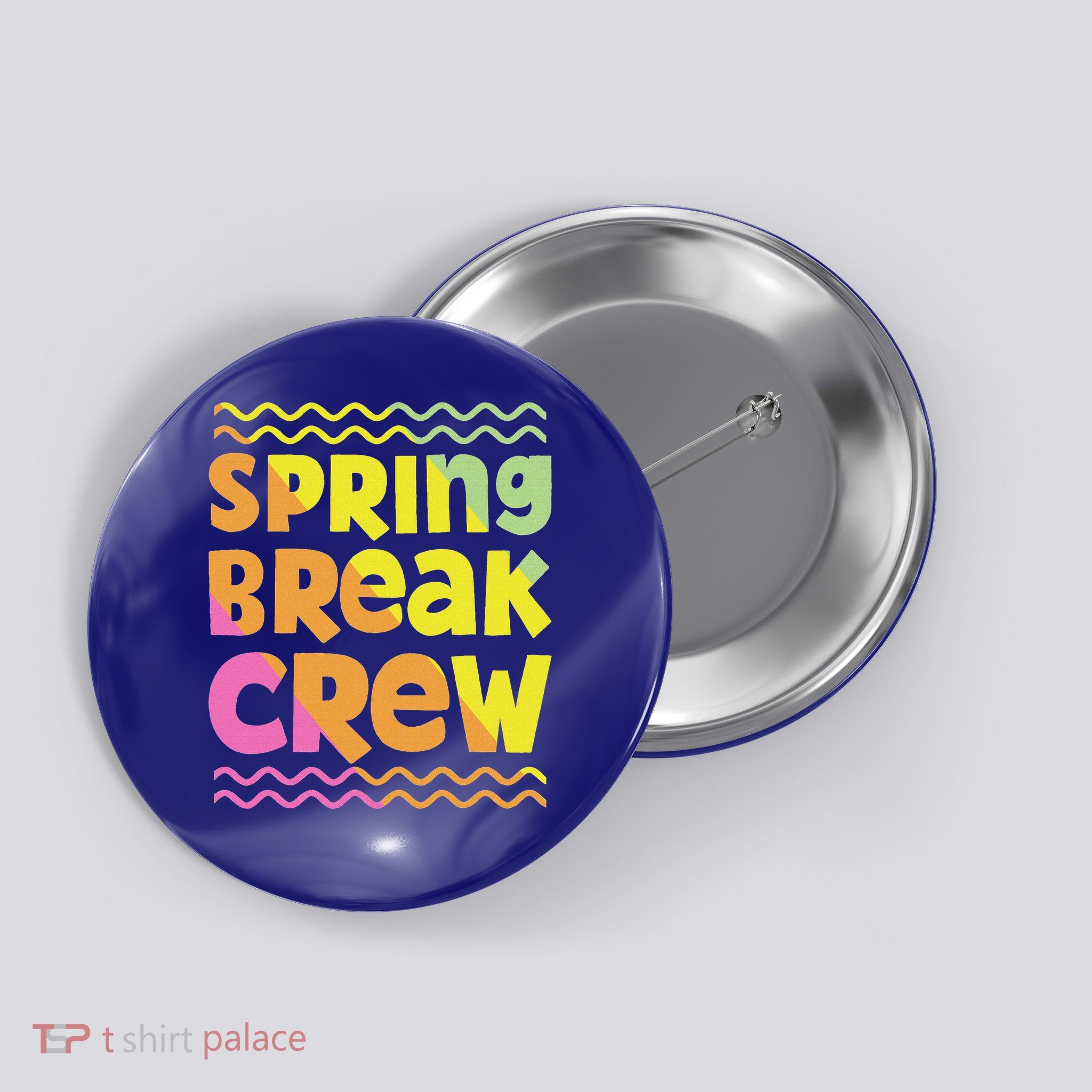 Spring Break Crew Groovy 2025  Button