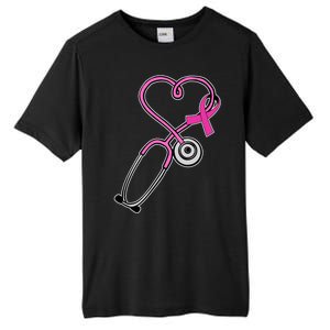 Stethoscope Breast Cancer Awareness Ribbon Tall Fusion ChromaSoft Performance T-Shirt