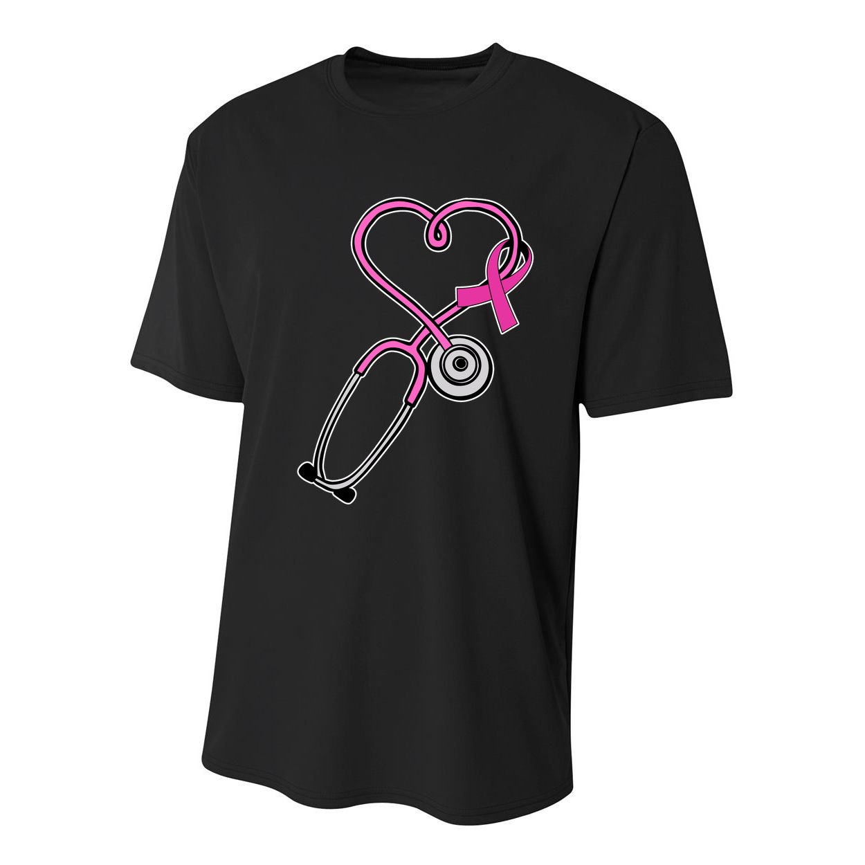 Stethoscope Breast Cancer Awareness Ribbon Youth Performance Sprint T-Shirt