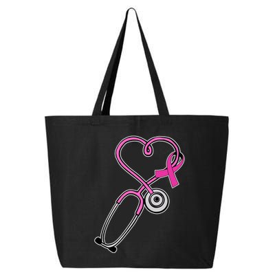 Stethoscope Breast Cancer Awareness Ribbon 25L Jumbo Tote
