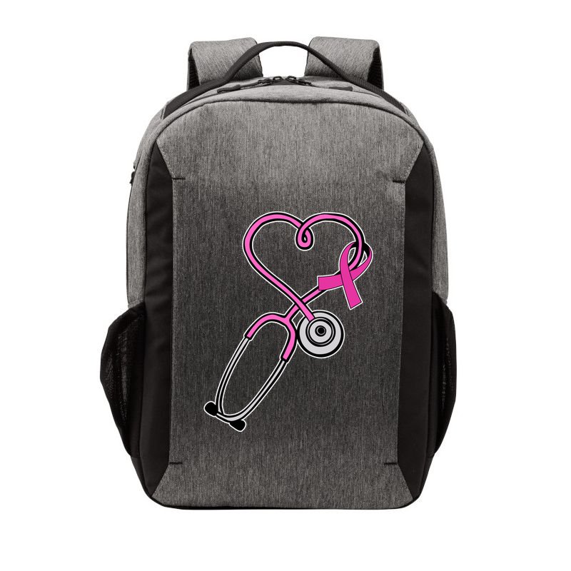 Stethoscope Breast Cancer Awareness Ribbon Vector Backpack