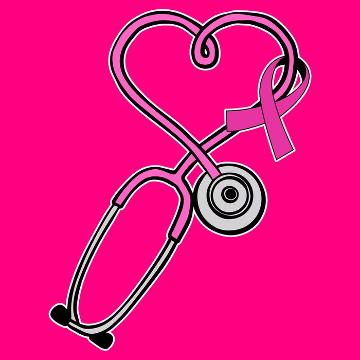 Stethoscope Breast Cancer Awareness Ribbon T-Shirt