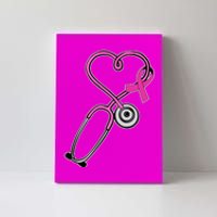 Stethoscope Breast Cancer Awareness Ribbon Canvas