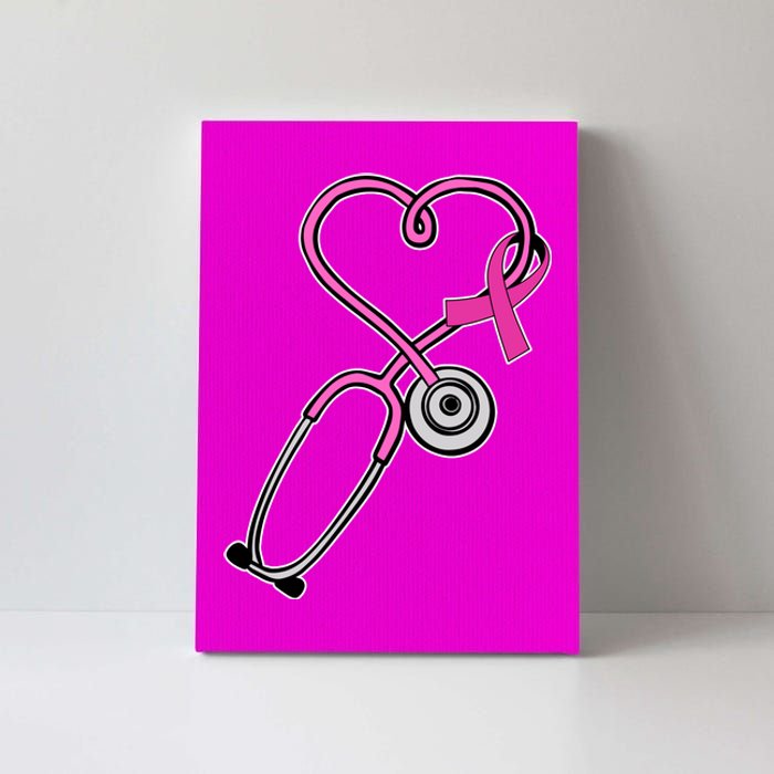 Stethoscope Breast Cancer Awareness Ribbon Canvas