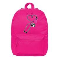 Stethoscope Breast Cancer Awareness Ribbon 16 in Basic Backpack