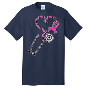 Stethoscope Breast Cancer Awareness Ribbon Tall T-Shirt