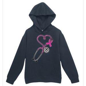 Stethoscope Breast Cancer Awareness Ribbon Urban Pullover Hoodie