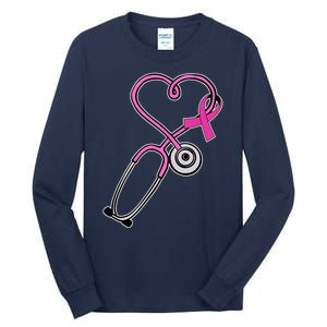 Stethoscope Breast Cancer Awareness Ribbon Tall Long Sleeve T-Shirt