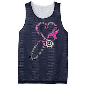 Stethoscope Breast Cancer Awareness Ribbon Mesh Reversible Basketball Jersey Tank