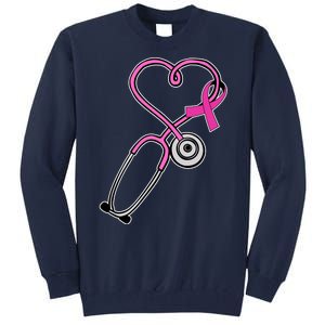 Stethoscope Breast Cancer Awareness Ribbon Tall Sweatshirt