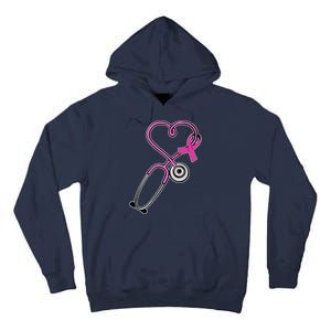 Stethoscope Breast Cancer Awareness Ribbon Tall Hoodie