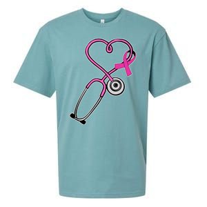 Stethoscope Breast Cancer Awareness Ribbon Sueded Cloud Jersey T-Shirt