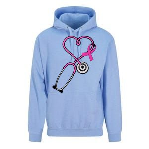 Stethoscope Breast Cancer Awareness Ribbon Unisex Surf Hoodie