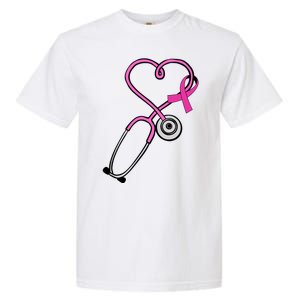 Stethoscope Breast Cancer Awareness Ribbon Garment-Dyed Heavyweight T-Shirt