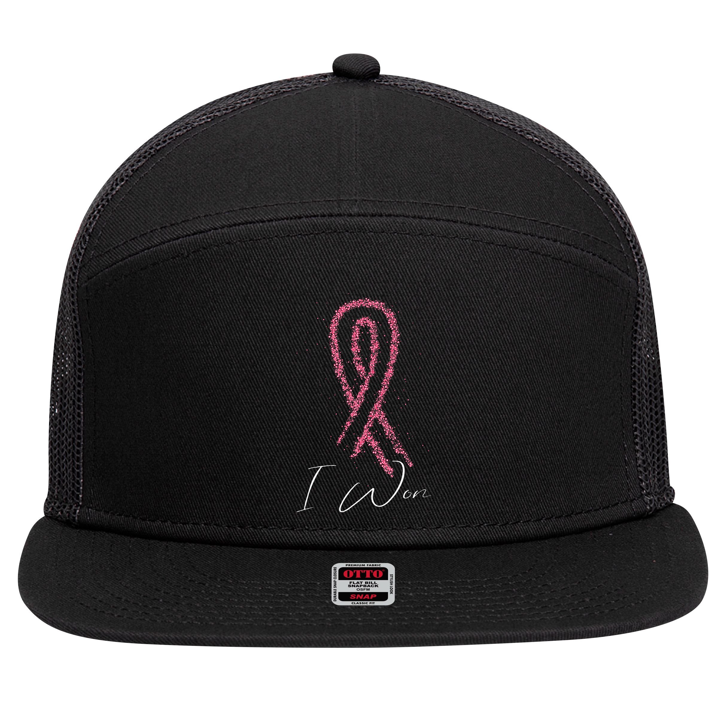 Survivor Breast Cancer Awareness 7 Panel Mesh Trucker Snapback Hat