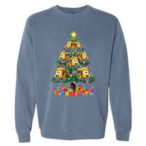 School Bus Christmas Tree Xmas Holidays School Bus Driver Gift Garment-Dyed Sweatshirt