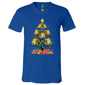 School Bus Christmas Tree Xmas Holidays School Bus Driver Gift V-Neck T-Shirt