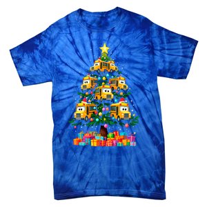 School Bus Christmas Tree Xmas Holidays School Bus Driver Gift Tie-Dye T-Shirt