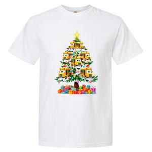 School Bus Christmas Tree Xmas Holidays School Bus Driver Gift Garment-Dyed Heavyweight T-Shirt