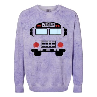 School Bus Costume Funny Yellow School Bus Driver Colorblast Crewneck Sweatshirt