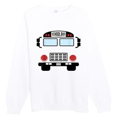 School Bus Costume Funny Yellow School Bus Driver Premium Crewneck Sweatshirt