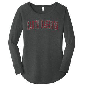 Santa Barbara California Souvenir Vacation College Style Red Women's Perfect Tri Tunic Long Sleeve Shirt