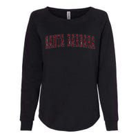 Santa Barbara California Souvenir Vacation College Style Red Womens California Wash Sweatshirt