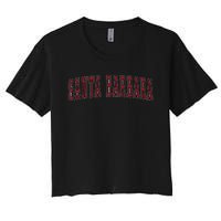 Santa Barbara California Souvenir Vacation College Style Red Women's Crop Top Tee