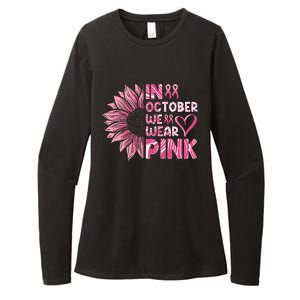 Sunflower Breast Cancer Awareness In October We Wear Pink Womens CVC Long Sleeve Shirt