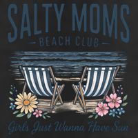 Salty Beach Club Girl Just Wanna Have Sun Matching Team 7 Panel Mesh Trucker Snapback Hat