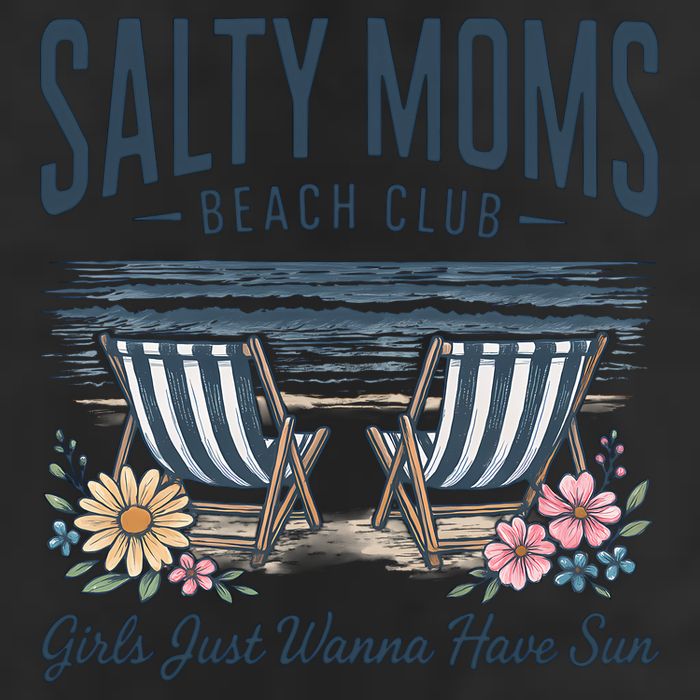 Salty Beach Club Girl Just Wanna Have Sun Matching Team 7 Panel Mesh Trucker Snapback Hat