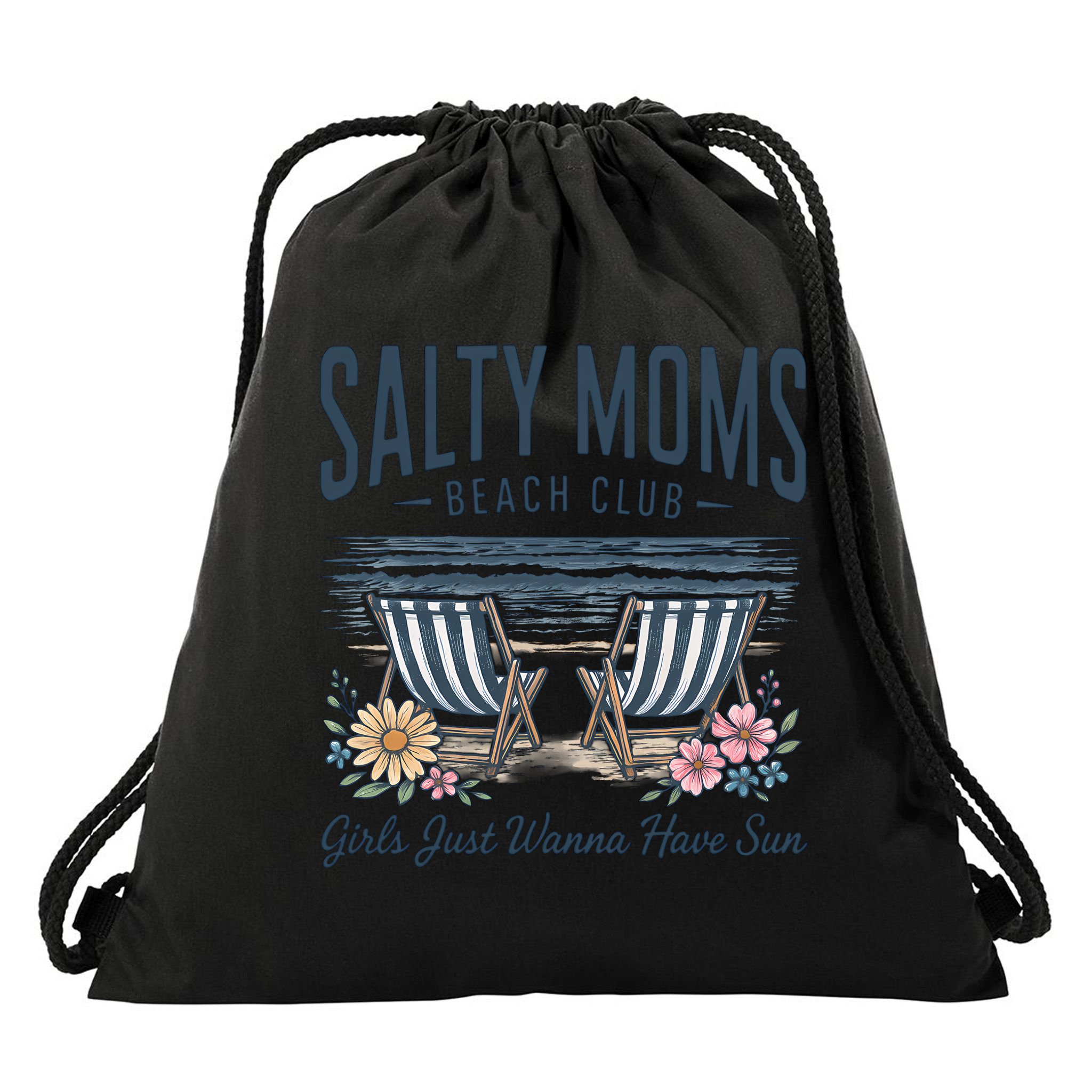 Salty Beach Club Girl Just Wanna Have Sun Matching Team Drawstring Bag