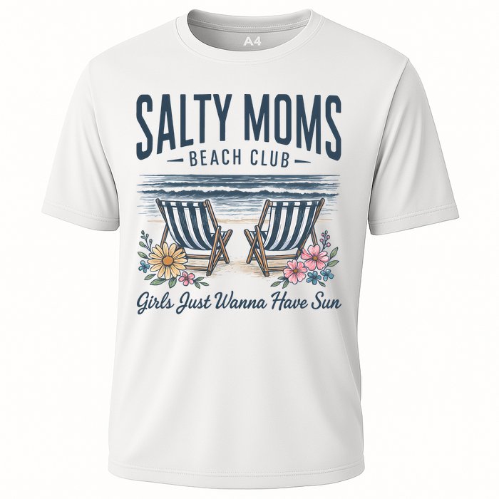Salty Beach Club Girl Just Wanna Have Sun Matching Team Cooling Performance Crew T-Shirt