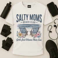 Salty Beach Club Girl Just Wanna Have Sun Matching Team Cooling Performance Crew T-Shirt