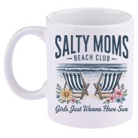 Salty Beach Club Girl Just Wanna Have Sun Matching Team 11oz C Handle Ceramic Mug